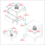 24" Rounded Edge 1 Drawer Nightstand - Set of 2 Black ELIB4CBL-2PK Walker Edison