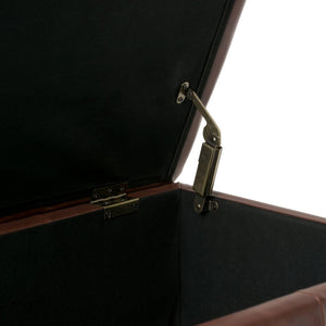 English Elm Emily Cognac Storage Ottoman with Pillow Top, Nailhead Trim & Hidden Interior Storage Bench 39" B136P158187