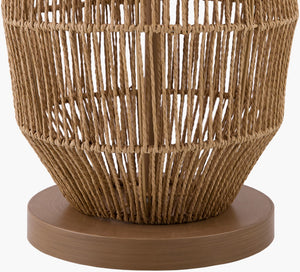 Surya Zuru 55" Rattan Accent Floor Lamp – Elegant Dual-layered Linen Shade For Cozy Home Ambiance Body, Wheat,Shade, White,Finial, Wheat,Harp, Metallic ,Nickel,Cord, Translucent Rattan,Linen,Linen,Linen,Plastic,Resin Zru-001