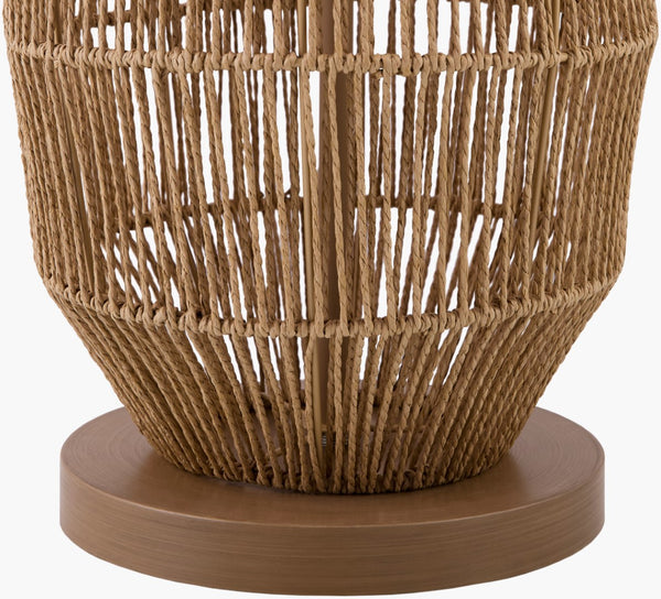 Surya Zuru 55" Rattan Accent Floor Lamp – Elegant Dual-layered Linen Shade For Cozy Home Ambiance Body, Wheat,Shade, White,Finial, Wheat,Harp, Metallic ,Nickel,Cord, Translucent Rattan,Linen,Linen,Linen,Plastic,Resin Zru-001