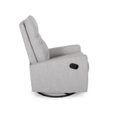 Christopher Knight Home® - Noble House - Woodglen Contemporary Glider Swivel Push Back Nursery Recliner - Light Gray and Black Finish