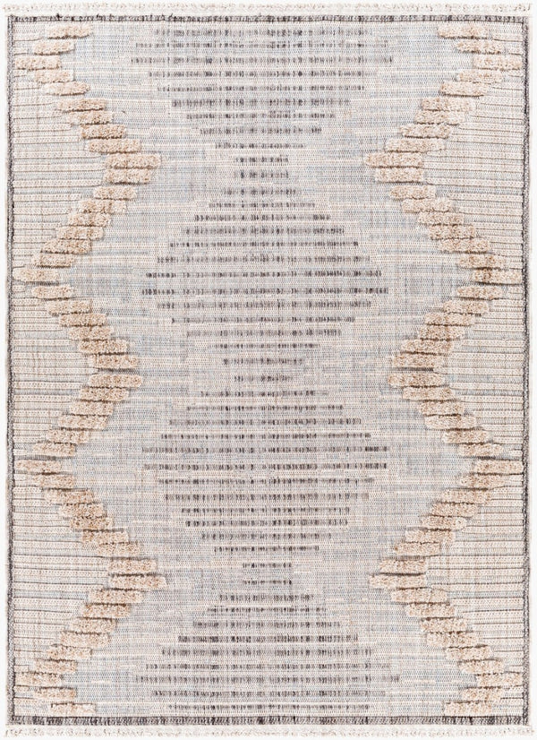 Livabliss Zaragoza Global Bohemian Fringe Runner Rug High Pile Polyester Hallway Entryway Accent Medium Gray, Li 9'2" x 12' ZRZ2300-9212