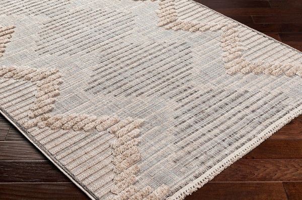 Livabliss Zaragoza Global Bohemian Fringe Runner Rug High Pile Polyester Hallway Entryway Accent Medium Gray, Li 9'2" x 12' ZRZ2300-9212