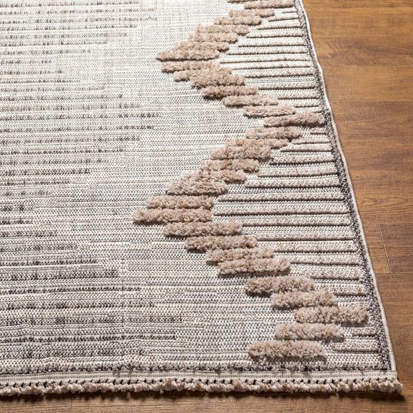 Livabliss Zaragoza Global Bohemian Fringe Runner Rug High Pile Polyester Hallway Entryway Accent Medium Gray, Li 9'2" x 12' ZRZ2300-9212