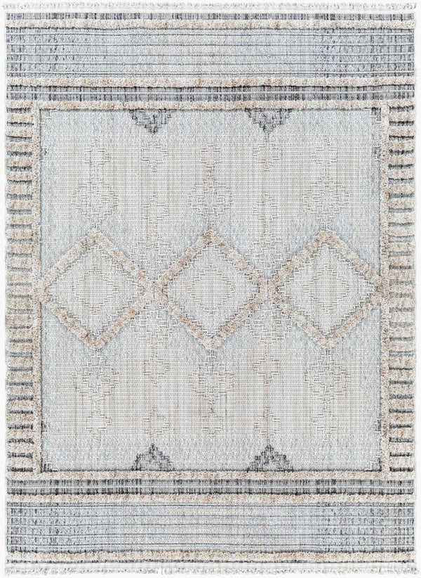 Livabliss Zaragoza Global Inspired High Pile Polyester Runner Rug with Bohemian Fringe Detail Cream, Light Be 5'3" x 7' ZRZ2301-537