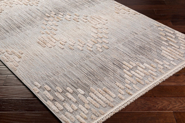 Livabliss Zaragoza Bohemian Global Runner Rug High Pile Polyester Fringe Entryway Hallway Accent Medium Gray, Li 5'3" x 7' ZRZ2303-537