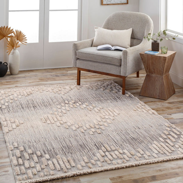 Livabliss Zaragoza Bohemian Global Runner Rug High Pile Polyester Fringe Entryway Hallway Accent Medium Gray, Li 5'3" x 7' ZRZ2303-537