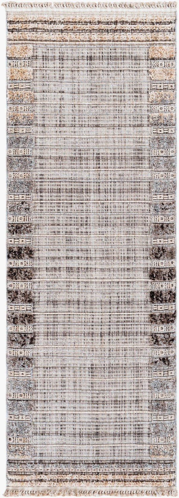 Livabliss Zaragoza Bohemian Runner Rug High Pile Polyester Fringe Trim Hallway Entryway Accent ZRZ2308-2773