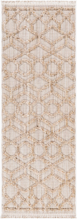 Livabliss Zaragoza Machine Woven Polyester Runner Rug with Fringe High Pile Hallway Accent Cream, Light Be 2'7" x 7'3" ZRZ2309-2773