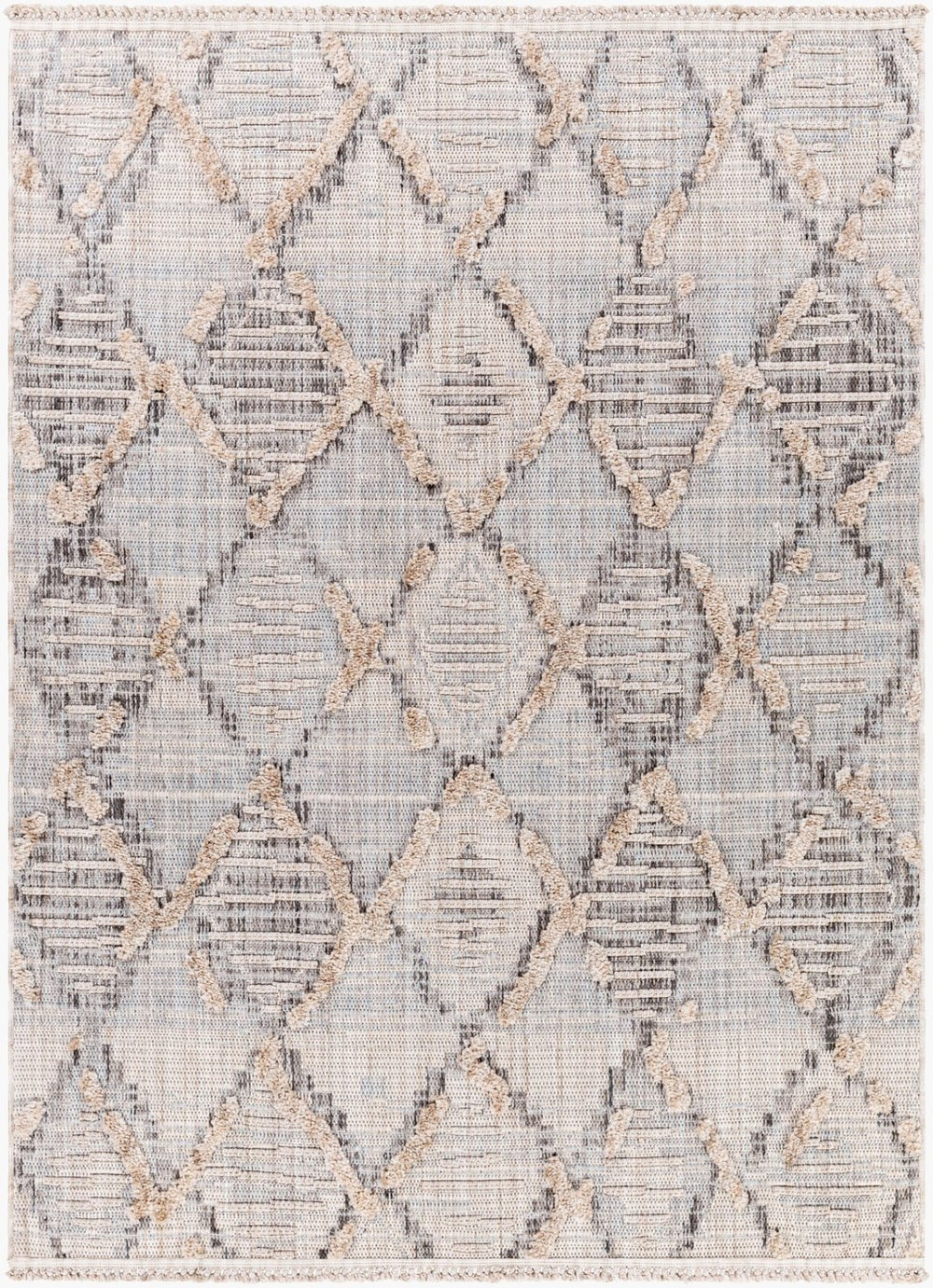 Livabliss Zaragoza Bohemian High Pile Area Rug Turkish Woven Fringe Border Living Room Accent ZRZ2311-71010