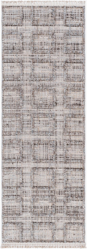 Livabliss Zaragoza Turkish Machine Woven High Pile Runner Rug with Fringe for Hallways Charcoal, Mediu 2'7" x 7'3" ZRZ2314-2773