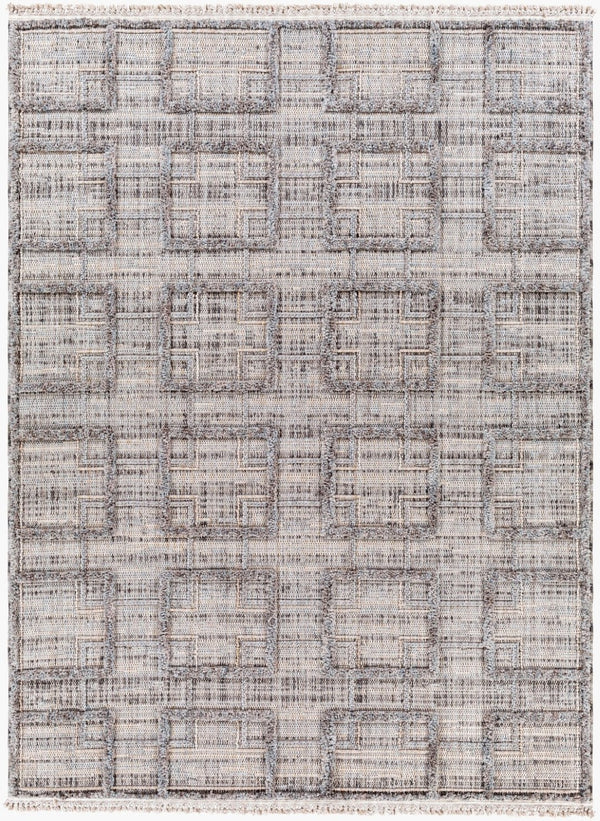 Livabliss Zaragoza Turkish Machine Woven High Pile Runner Rug with Fringe for Hallways Charcoal, Mediu 9'2" x 12' ZRZ2314-9212