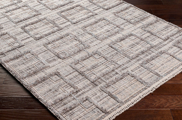 Livabliss Zaragoza Turkish Machine Woven High Pile Runner Rug with Fringe for Hallways Charcoal, Mediu 9'2" x 12' ZRZ2314-9212