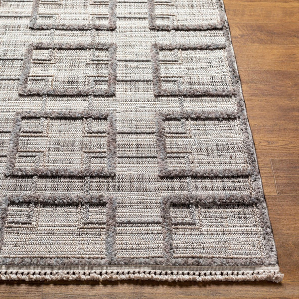 Livabliss Zaragoza Turkish Machine Woven High Pile Runner Rug with Fringe for Hallways Charcoal, Mediu 9'2" x 12' ZRZ2314-9212