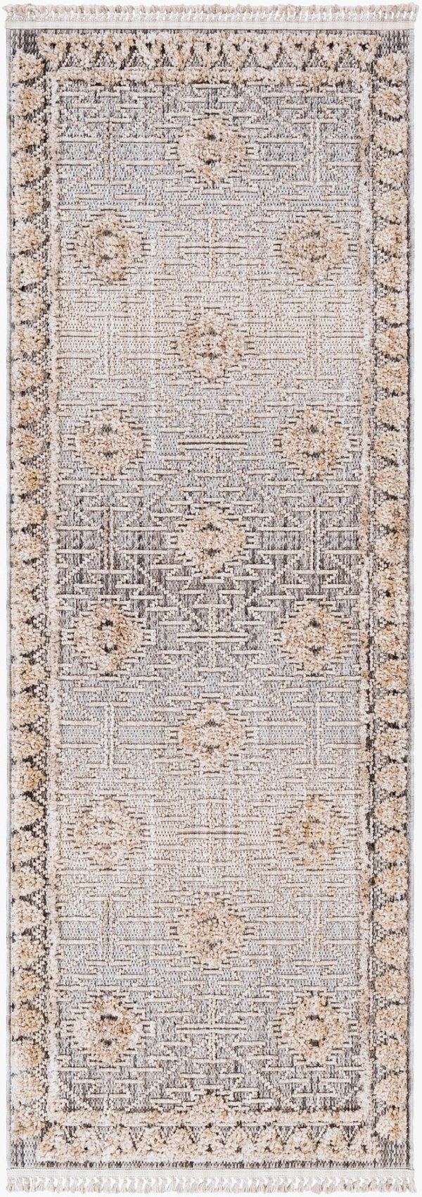 Livabliss Zaragoza Bohemian Global Runner Rug High Pile Polyester Hallway Entryway Accent Light Beige, Ch 2'7" x 7'3" ZRZ2318-2773