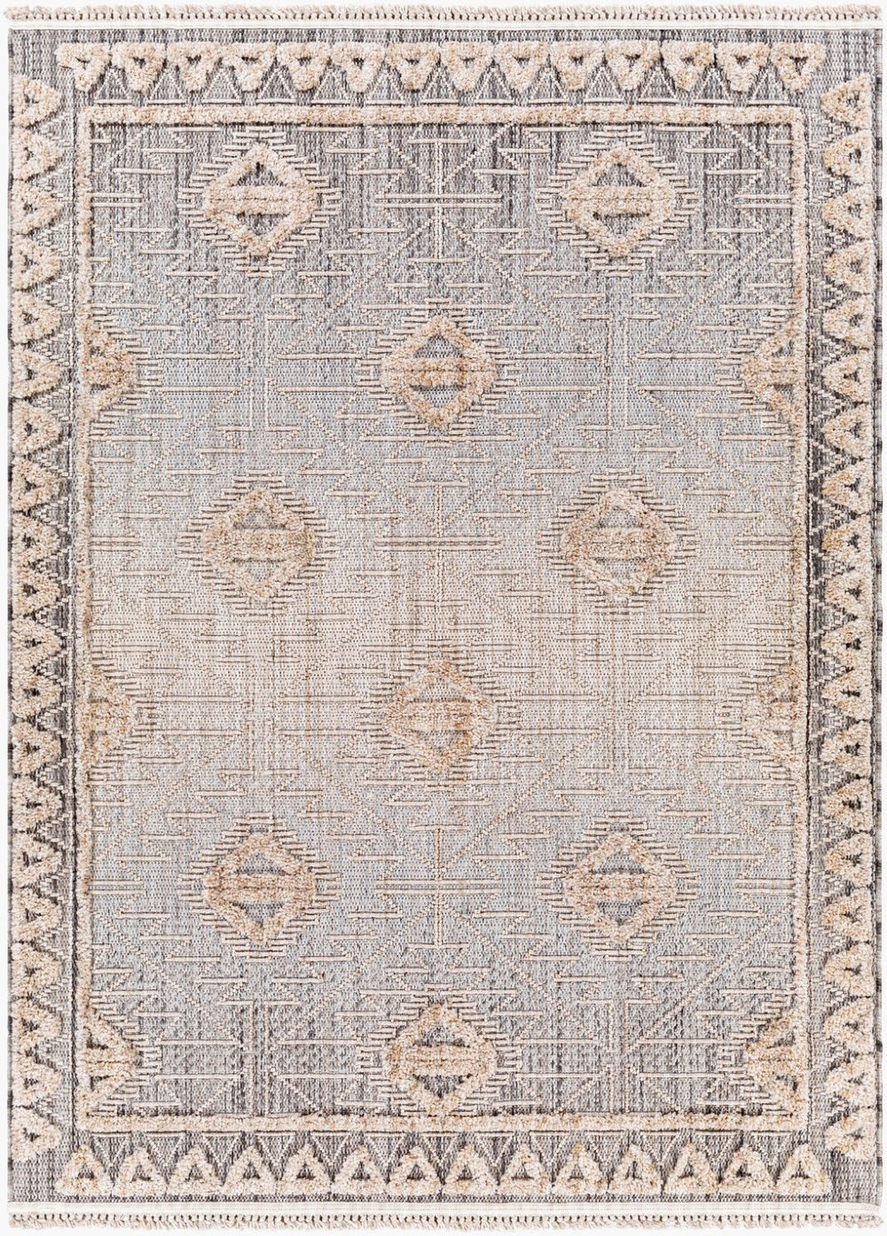 Livabliss Zaragoza Bohemian Global Runner Rug High Pile Polyester Hallway Entryway Accent Light Beige, Ch 9'2" x 12' ZRZ2318-9212
