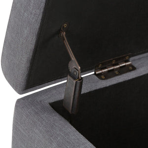 English Elm Hamilton Storage Ottoman - Stylish Slate Grey Seat With Hidden Storage For Any Room, Versatile Design B136P158174