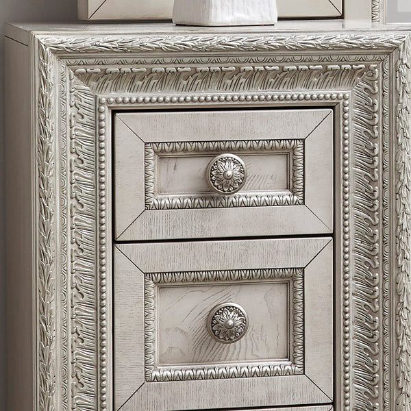 Pulaski Furniture Camilla Vanity Set With Trifold Mirror & Elegant Stool - Glamorous Creamy White Finish & Storage Drawers Natural Rubberwood Solid And Quartered Prima Vera Veneer. P269-br-k12-pulaski