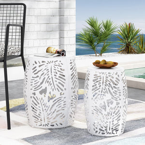 Christopher Knight Home® - Noble House - Satterlee Outdoor Metal Side Tables - Set of 2