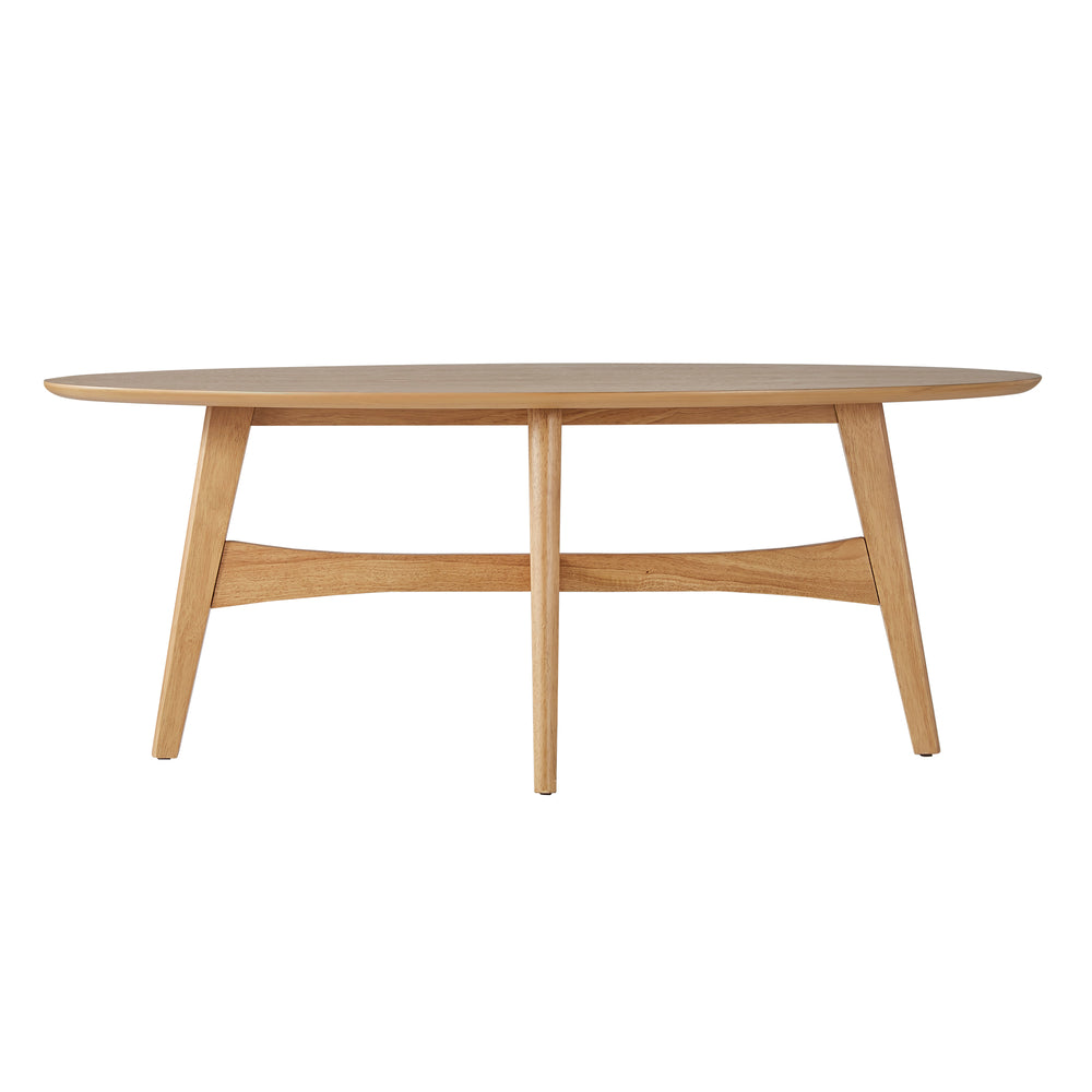 Homelegance By Top-Line Leroi Wood Oval Coffee Table Oak MDF