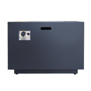English Elm Outdoor Square Propane Fire Pit Powder Coated Iron 50000 Btu Patio Heater 62837.00DGRY-50K