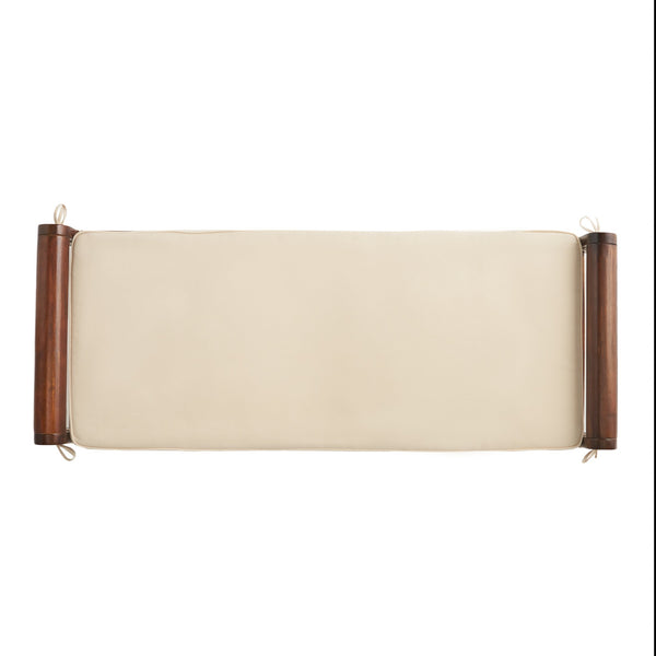 English Elm Christopher Knight Home® - Acacia Solid Mahogany Bench with Removable Tied Cushion, 47" Durable Acacia Wood Ottoman Seat 55001.00MAH