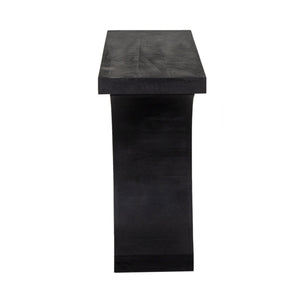 Porter Designs Porter Brockton Solid Mango Wood Console Table - Modern Geometric Design, Rich Black Finish Black Wood 05-108-10-5662