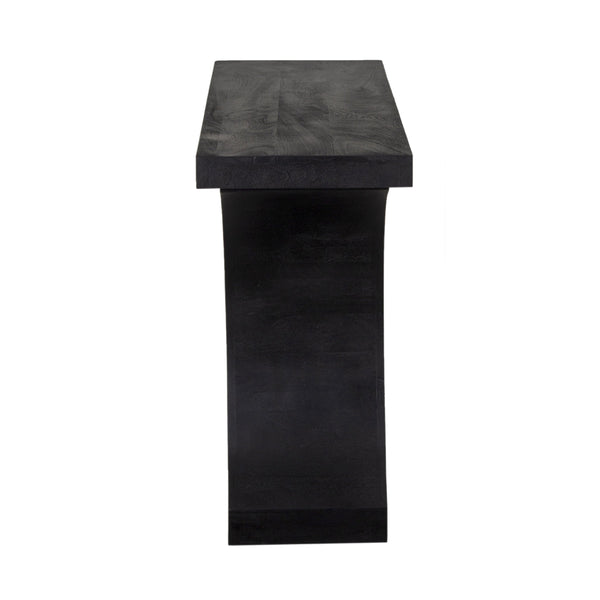 Porter Designs Porter Brockton Solid Mango Wood Console Table - Modern Geometric Design, Rich Black Finish Black Wood 05-108-10-5662