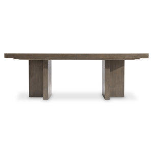 Bernhardt Bernhardt Outline Dining Table With Wire-Brushed Oak Cassel Finish, Double Pedestal, 88" Expandable K2213