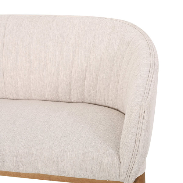 English Elm Loveseat Mid-century Modern Channel Tufted Upholstered Sofa with Rubberwood Tapered Legs 65780.00FBGE