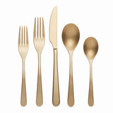 Lenox Oneida Kenbrook Champagne Tumbled 20 Piece Everyday Flatware Set, Service for 4 Metallic, GOLD METAL 894806