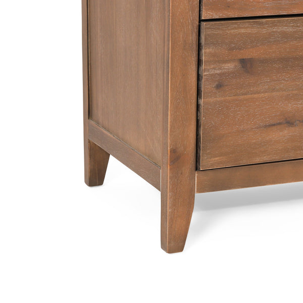 English Elm Christopher Knight Home® - Berghoff Acacia Wood 3-Drawer Dresser in Brown — Sustainable, California-Designed, Durable Storage Solution 70837.00