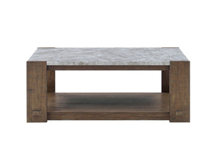 English Elm Steve Silver - Libby - Sintered Stone Coffee Table With Casters - Brown