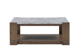 Steve Silver Libby Sintered Stone Coffee Table - Brown, with Casters