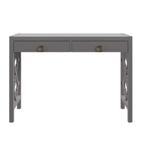 Homelegance By Top-Line Danika 2-Drawer Writing Desk Grey MDF