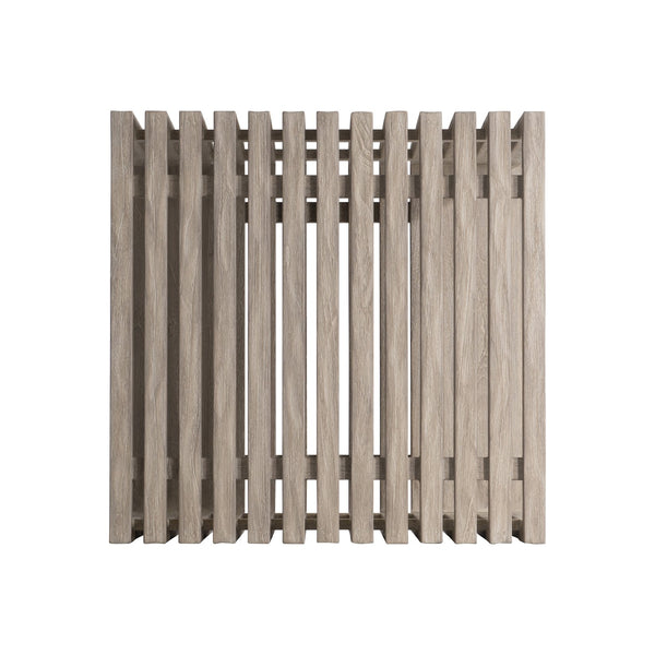 Bernhardt Bernhardt Kingston Outdoor Side Table — Carbonized Teak & Gun Metal Legs, Slatted Drainage Top For Patio Lounging X07121