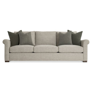Bernhardt Bernhardt Keirnan Fabric Sofa With Rolled Arms, Knife-Edge Cushions & Shearling Pillows, 96.5" - Made to Order P4367A