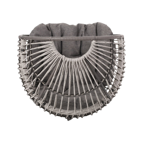 English Elm Christopher Knight Home® - RESEDA Swivel Egg Chair with Faux Rattan Basket, Water-Resistant Cushion, Handcrafted Comfort Grey+Taupe 67931.00TPDGRY