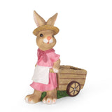 Christopher Knight Home® - Noble House - Wallen Outdoor Decorative Rabbit Planter, Pink and Brown