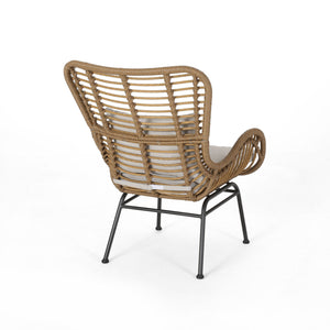 English Elm Tapscott All-weather Rattan Outdoor Accent Chairs Set of 2 with Cushions 65044.00LBRN