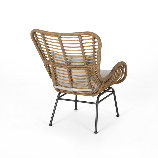 English Elm Tapscott All-weather Rattan Outdoor Accent Chairs Set of 2 with Cushions 65044.00LBRN