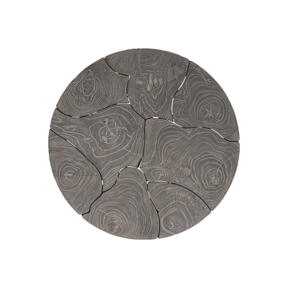 Bernhardt Bernhardt Kaya Outdoor Side Table With Sliced Teak Top & Suar Wood Base, Smoked Truffle Finish X08127