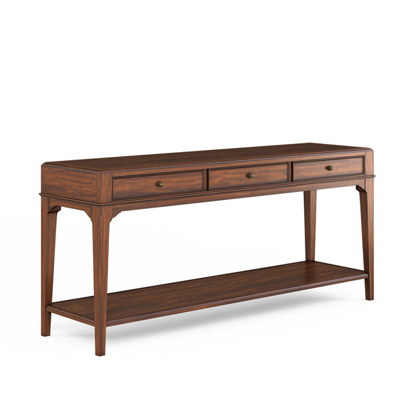 A.R.T. Furniture Newel Sofa Table In Vintage Cherry – Elegant Storage Solution With Dovetail Drawers & Adjustable Legs Brown Poplar Solids,Cherry Veneers,Metal 294307-1406