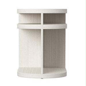 Bernhardt Bernhardt Stratum Mist Side Table With Curved Top, Vertical Partition & 2-Tier Shelving For Storage 325117