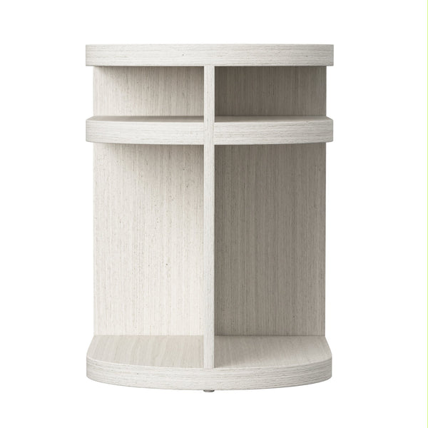 Bernhardt Bernhardt Stratum Mist Side Table With Curved Top, Vertical Partition & 2-Tier Shelving For Storage 325117