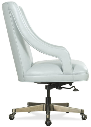 Hooker Furniture Meira Leather Executive Office Chair with Ergonomic Tilt Swivel and Metal Base EC210-022
