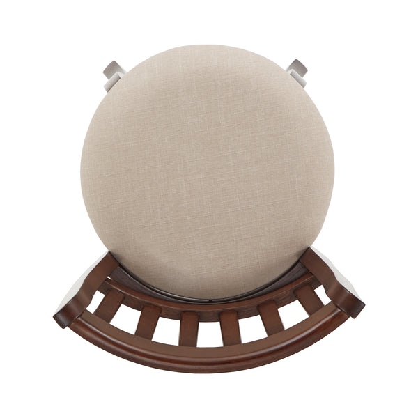 Homelegance By Top-Line Redford Linen High Back Swivel Counter Height Stool Brown Rubberwood