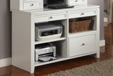 Boca L Shape Desk with Credenza and Hutch Cottage White BOC-4PC-LDESK-CDZ-HTCH Parker House