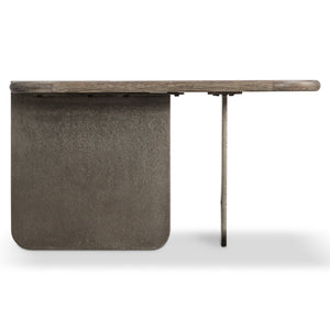 Bernhardt Bernhardt Melba Wire-Brushed Oak Cocktail Table With Textured Cast-Aluminum Panels, 30.5" W 564125