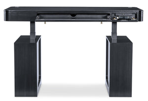 Hooker Furniture Kenzo Sit to Stand Home Office Desk with Grass Cloth Accents and Wood Grain Finish 6104-10458-99